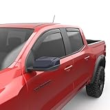 EGR 571485 in-Channel Window Visors Compatible with Select 2023-2025 Chevy Colorado & GMC Canyon Trucks - Matte Black Acrylic, Full Set (4pc.)