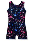 YDMZX Gymnastics Leotards for Girls 4T 5T Toddler Dance Leotard Outfit Ballet Leotard Biketard with Shorts Unitard Kids Children Size 4-5 4-5T 4/5 Year Old Sparkly Black Stars