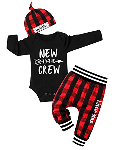 Image of Baby Boy Clothes Tattoo Sleeve Funny Romper Bodysuit+Pants 3PCS Infant Outfits Set