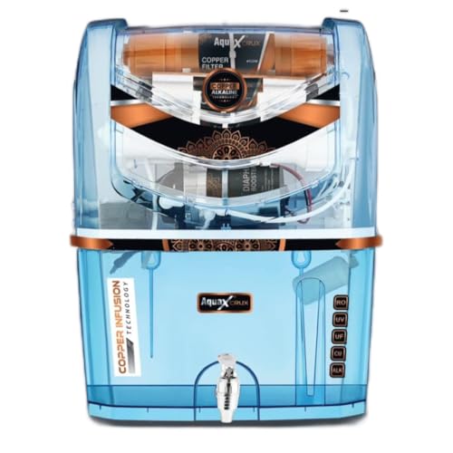 Image of Aqua x Crux 7-Stage RO UV UF Water Purifier with Copper Mineral Technology & TDS Controller | Advanced Home Water Filter for Safe Drinking Water, Impurity Removal & Better Taste(Blue TPT)