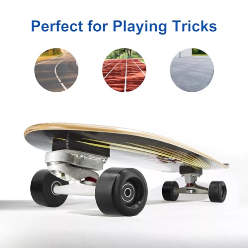 4 Stück Quad-Skate-Ersatz, Inline Skate Teile Räder, Skateboard Rollen 58*32mm, Quad Rollschuhe Ersatz Rollen, PU Räder mit Lagern, Longboard Rollen für Außen Innen Doppel Skating Skateboard (Schwarz)