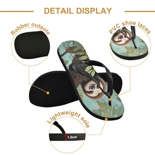 Sloth Cute Leaves Flip Flop Beach Summer Casual Sandal for Women & Men Shower Shoes 208482882