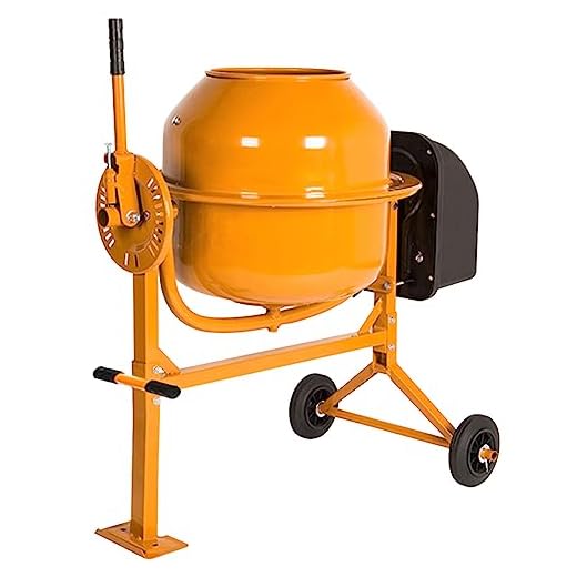Generic Portable 4.2 Cu Ft Concrete Cement Mixer, 1/2 Hp Electric Mixer Machine with Wheel & 120L Freestanding Barrow Machine, Mixing Tools for Stucco Mortar (Yellow) 41.4 x 28 x 52.8 Inches (Gen120)