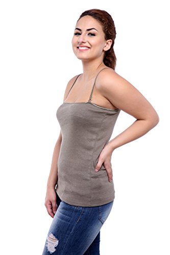 Image of Teemoods Women's Cotton Spaghetti Strap Camisole Slip - Adjustable Straps, Slim Fit, Soft Innerwear Tank Top for Layering & Everyday Comfort