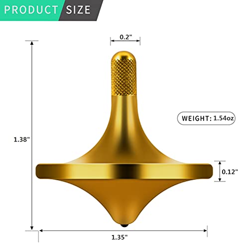 Image of Stainless Steel Spinning Top,Exquisite EDC Fidget Toy (Bronze, L) | Perfect Balance Well Made Metal Desk Toy Spin Long Time Over 6 Minutes Great Value Durability Funny well-built best spinning