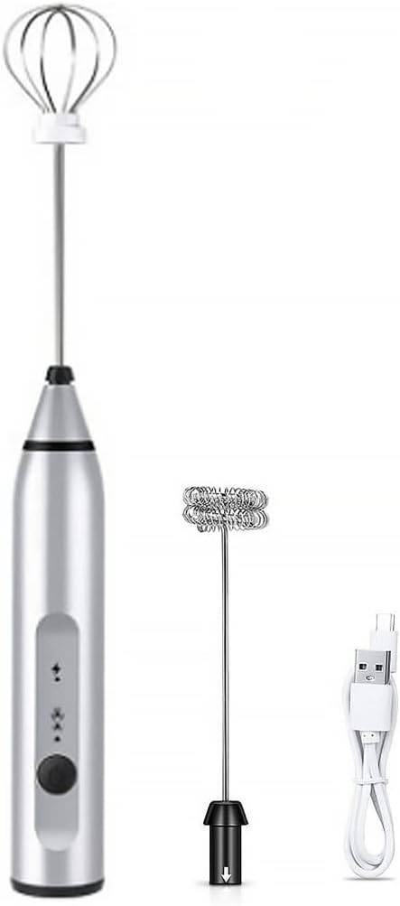 Electric Milk Frother USB Rechargeable Egg Beater 3 Speed Foam Maker Handhel (D (D