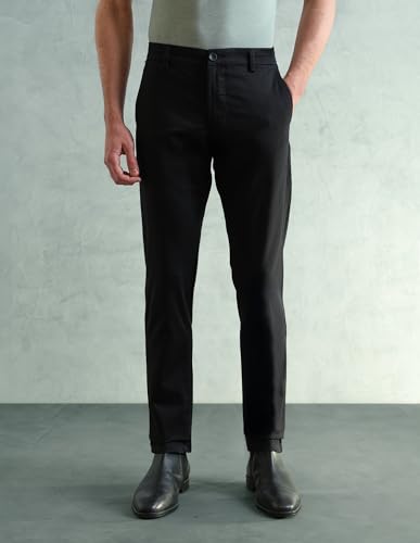 Image of Arrow Sport Men Slim fit Cotton SolidMid Rise waistTrousers