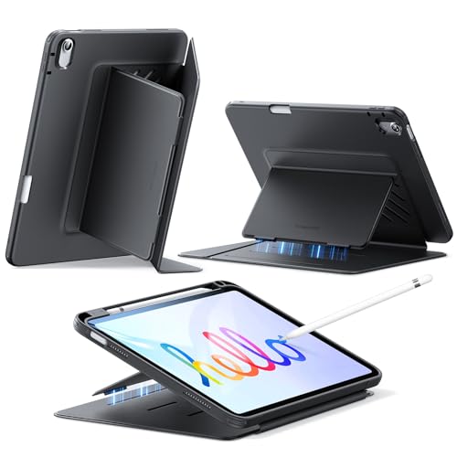 ESR for iPad (A16) 11th Generation Cover, iPad 11th/10th Gen Cover (2025/2022), Vertical Stand Case, Multi Stand Angles, Ultra-Stable Case with Pencil Holder, Flip Magnetic Series, Black