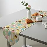 Summer Ice Cream Stripes Table Runner 108 Inches Long Linen Tablerunner for Western Table Decor Dining Decor Home Kitchen Party Decorations Indoor Outdoor 13X108 Inch