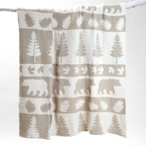 Couverture de luxe douce extensible anti-courants d'air grand plaid peluche ours