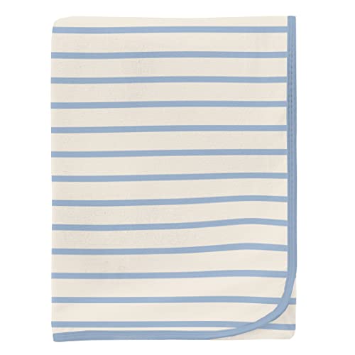 Image of KicKee Swaddling Blanket, Made from Luxuriously Soft KicKee Signature Blend Fabric, Buttery Softness for Snuggling Your Baby (Pond Sweet Stripe - One Size)