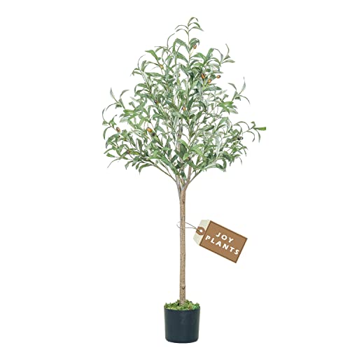 Artificial Olive Tree, 4Ft Fake Olive Branch Leaves Plant For Indoor Home Office Living Room Decoration, Perfect Faux Topiary Silk Tree With Basket #TOP2