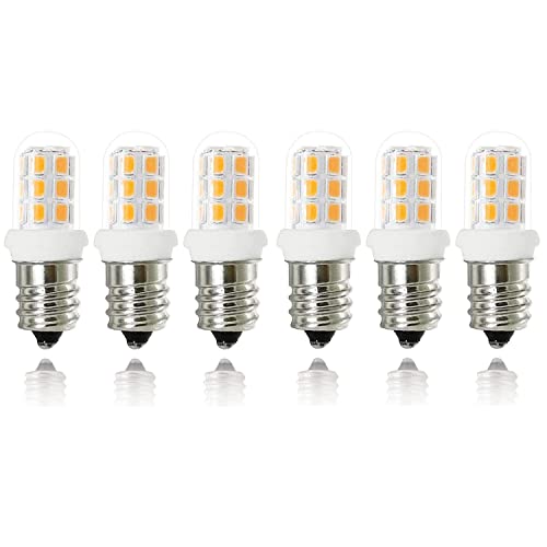 G MGY OLED E12 LED Bulbs Replacement for 15W Himalayan Salt Lamps Bulbs, Chandeliers, Refrigerator Bulbs, Night Light Bulbs, E12 Candelabra Base, C7 Replacement Bulbs 2W, Warm White 3000K 6-Pack