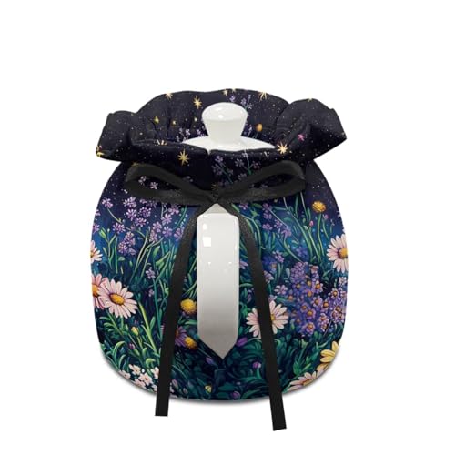 Image of Xoenoiee Black Cat Whimsical Night Garden Print Tea Cozy Tea Pot Cover Insulation Tea Cosy Teapot Dust Cover Teapot Warmer for Home Kitchen Teapot Covers
