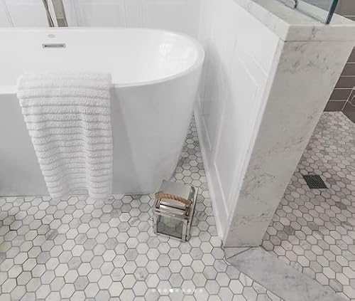 Stone Center Online Carrara White Marble 3 Inch Hexagon Mosaic Tile Honed Kitchen Bath Wall Floor Backsplash Shower (1 Sheet) #TOP7