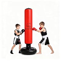 Aufblasbarer Boxsack, mit stabiler Wasserbasis, aktives Spielgerät für den Innenbereich, freistehend, Ziel, Kick, MMA, Karate, Spalte, Sandsäcke, Reflextraining, Fitness, Training (170 cm)