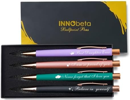 InnoBeta Daughter Gifts, Ballpoint Pen Set of 4, Gift Ideas for Daughter on Birthday, Christmas
