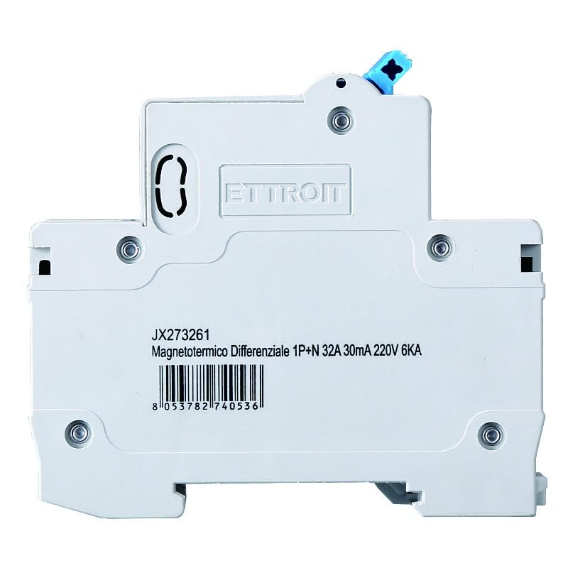 Interruttore Magnetotermico Differenziale 1P+N 32A 30mA 220V-6KA 2 moduli 30mA per Guida DIN - Protezione Circuiti e Sicurezza Impianti