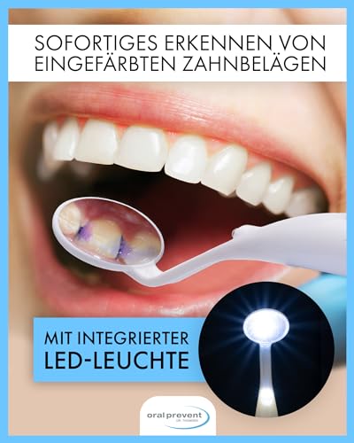 ORAL-PREVENT DR. THOMSEN Mundspiegel mit LED-Licht - Dentalspiegel für bessere Zahnpflege - Anti-Fog-Beschichtung - Klein