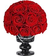 Amazon｜プリザーブドフラワー 花束 赤 7本薔薇 香りあり 花瓶付き