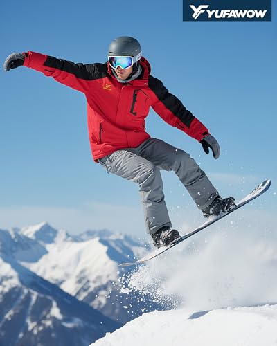 Image of Yufawow Men's Ski Jacket Waterproof Warm Snowboard Jacket Insulated Winter Coat for Outdoor Cold Weather Sports Work