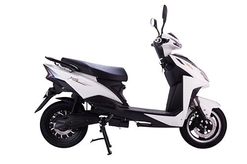 Image of AMO Electric Scooter Jaunty Pro Lithium Two Wheeler 70Km-100Km Low Speed Non-RTO in whie with Portable Charger Ex-Showroom