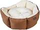 Katzenbett von Amazon Basics – Achteckiges Haustierbett in Braun und Elfenbein