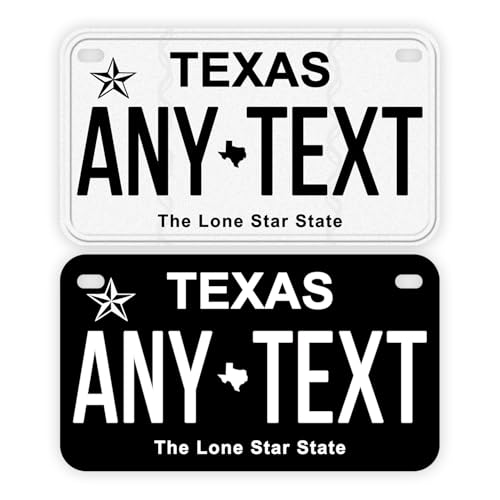Texas Personalized Motorcycle License Plate, Customized Blackout Mini-Sized Novelty 4x7
