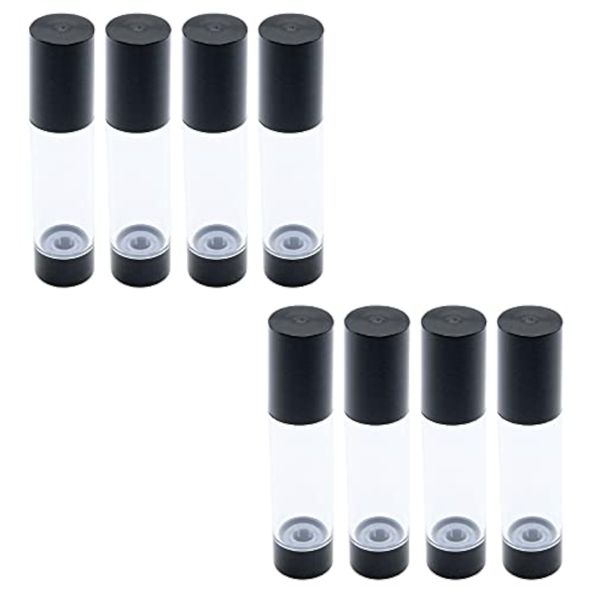 8Pcs Black Plastic Refillable Pump Containers for Lotion