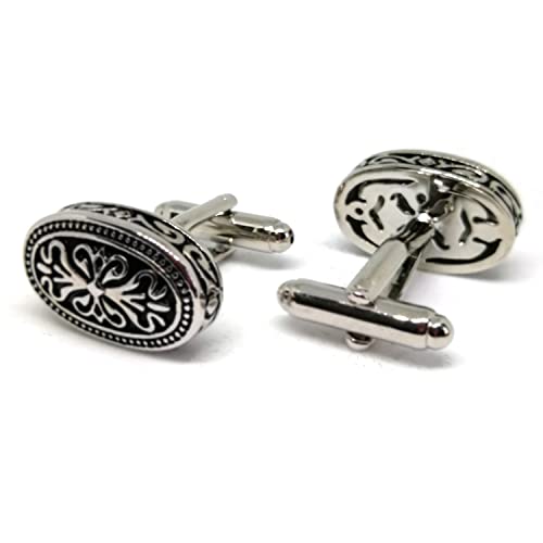 Mancuernillas Vintage Diseño Irlandés Cruz Celta Plata miniatura 2