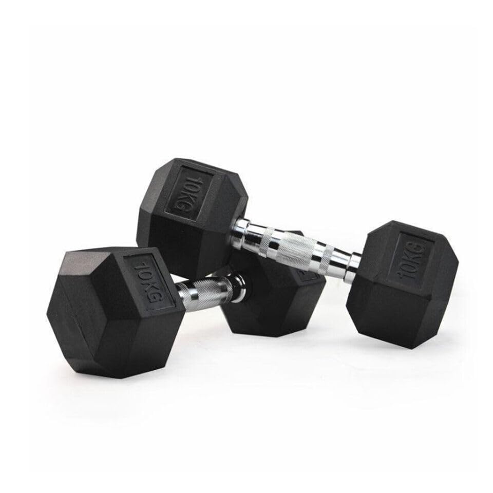 Hex Dumbbells Rubber Weight Sets Dumbbell 2.5KG - 20KG Single & Pair, Home Gym Fitness Weight Lifting Exercise Zanbeel