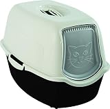 Contenido:1 arenero incl.tapa/carcasa con filtro de carbón activo integrado y un soporte para la pala en la parte trasera