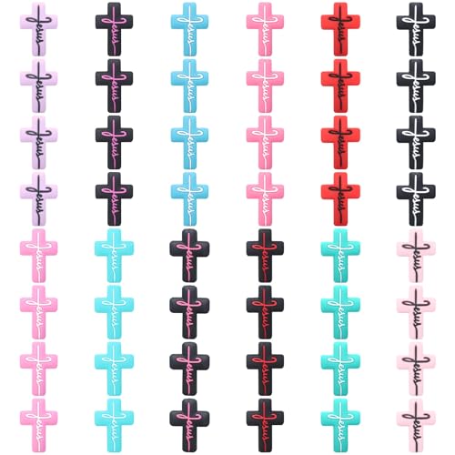 Perles de prière en silicone pour création de collier chrétien et loisirs créatifs
