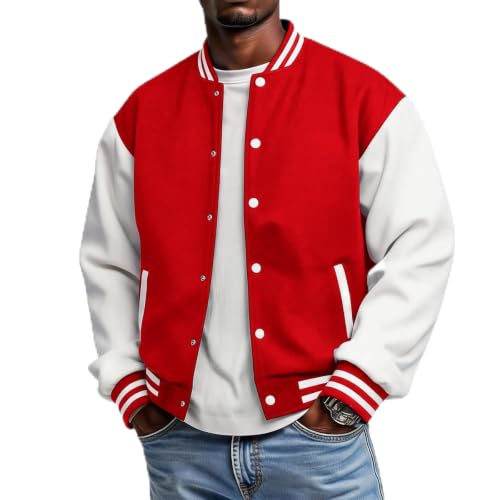 Varsity Jacket for Men Baseball Letterman Classic Fit Oversized Cardigans - image 1