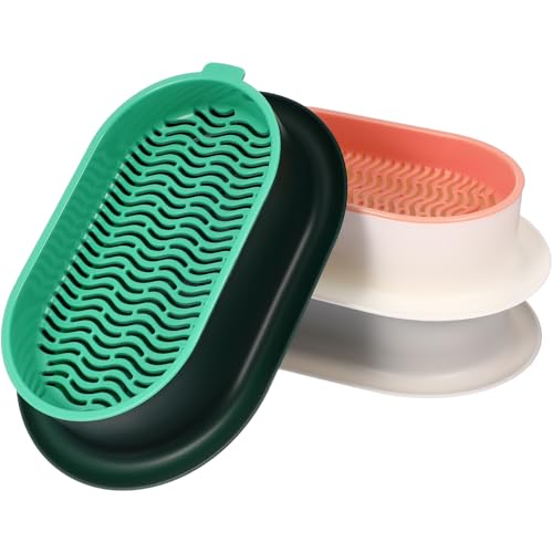 Lurrose Set da 3 Fioriere per Erba Gatta in Plastica Resistente Cassetta Pratica per Piantare senza Terra Ampia Area di Semina Scatola Creativa per Piante da Gatto Domestico per Uso