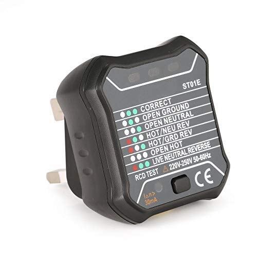 Qwertour Socket Outlet Tester Circuit Polarity Voltage Detector Wall Plug Breaker Finder Rcd Test 220V~250V Uk Plug #TOP8