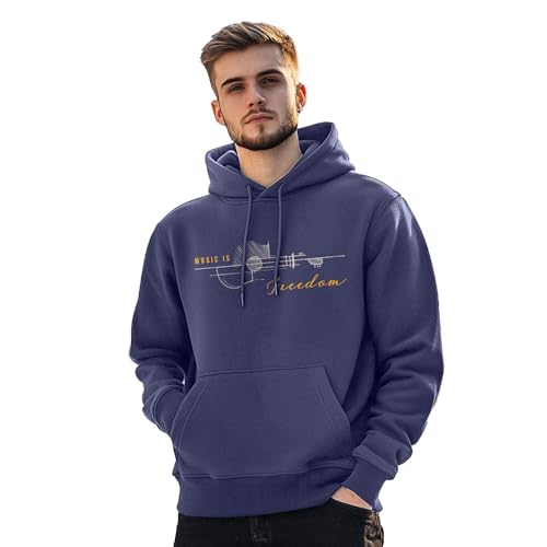 Image of Nobero Men's Printed Regular Fit Hoodie | Cotton Rich Fleece Sweatshirt for Men | Soft & Warm Hooded Pullover | Casual Winter Wear