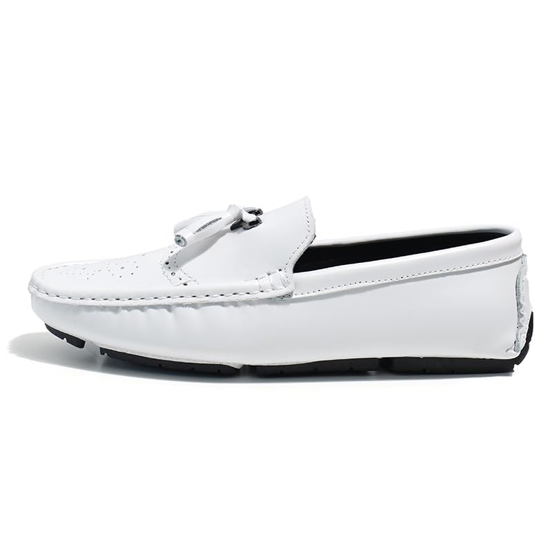 Men's Loafers Shoes Square Toe Brogue Embossed Wingtips with Tassel Driving Loafers Comfortable Flexible Slip Resistant Casual Party Slip-on