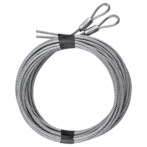 Garage Door Cable and Pulley Replacement Kit Including 4 Galvanized Aircraft Cables (2 Pairs) - 3/32" and 1/8" Diameter, Two Heavy Duty 3" Sheaves, 10 Fasteners for Overhead Sectional Garage Doors - Thumbnail 3