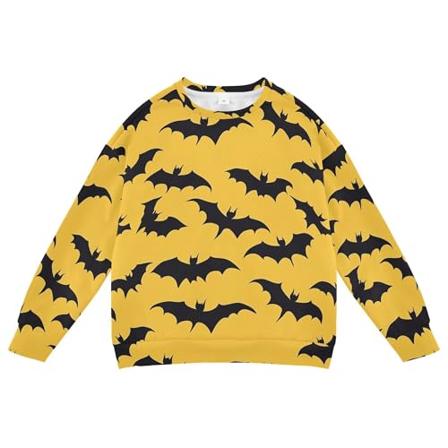 JUNZAN Silhouette Black Bats Halloween Little Kids Hoodie Sweatshirt Long Sleeve Hoodies for Girls Party 4T