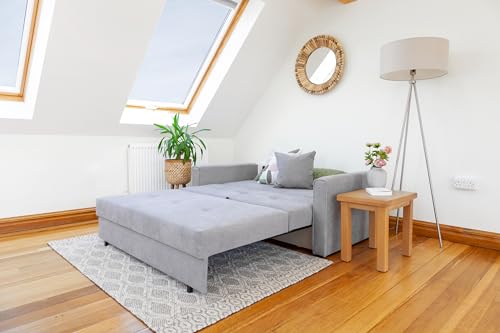 Honeypot Sofa - Viva Footstool for Living Room - Soft Grey Fabric Upholstered Footrest | Setup Included | Made in EU | Built to Last (Grey, Footstool) - Image 2