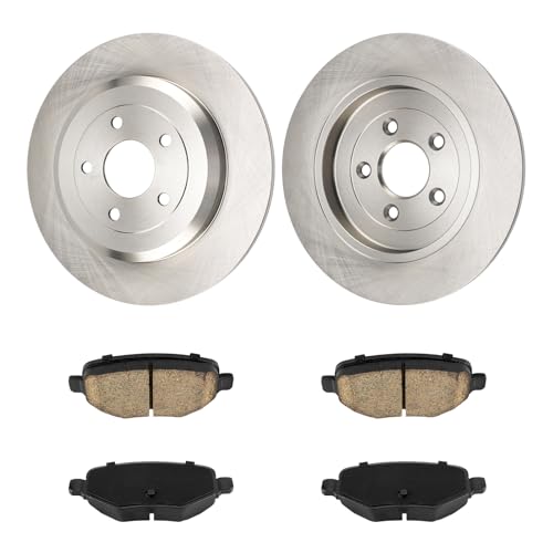 Image of KAX Rear Brake Kit, OE Brake Rotors and Ceramic Brake Pads | Fits Ford /Lincoln-2011-2019 Explorer, 2011-2014 Edge, 2010-2019 Taurus, 2009-2019 Flex, 2011-2015 MKX, 2009-2012 MKS, 2010-2019 MKT