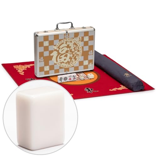 Set Profesional Mahjong Chino con Mesa y Cubierta Roja miniatura 1