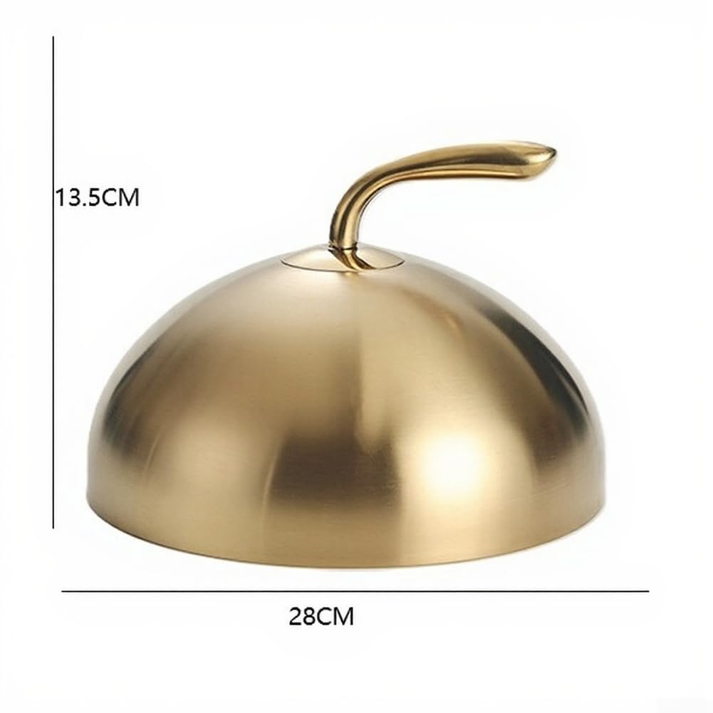 Tapa para sartén para acero inoxidable 28cm reutilizable, redonda anti salpicaduras para teppanyaki y asador, retención térmica, plata(Gold)