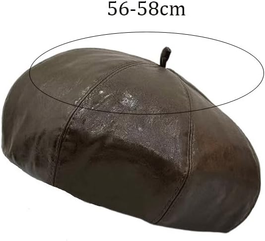 Vintage PU Leather Hat for Women Versatile Warm Winter Beret