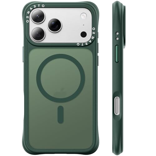 ORNARTO Funda para iPhone 17 Pro MAX Magnética,Translúcida,Verde Oliva