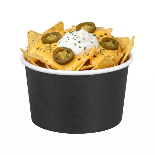 Image of Coppetta 5-Ounce Dessert Cups, 50 Disposable Ice Cream Cups - Lids Sold Separately, Sturdy, Black Paper Frozen Yogurt Bowls, For Hot And Cold Foods, Perfect For Gelato Or Mousse - Restaurantware