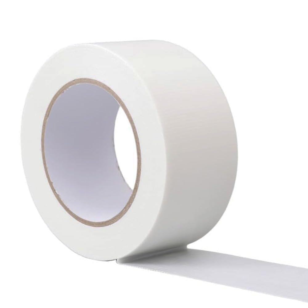 Duct Tape White 2 Inches x 30 Yards, No Residue, Waterproof, Tear by Hand, Heavy Duty, Strong Adhesive White Duct Tape for Repairs, Industrial, Professional Use