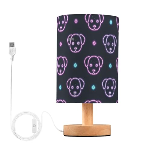 Lámpara de mesa infantil perro neón fluorescente colorido miniatura 1