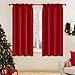 Deconovo Blackout Curtains Room Darkening Thermal Insulated Curtain Panels Rod Pocket for Living Room Red 38 x 45 Inch 2 Panels
